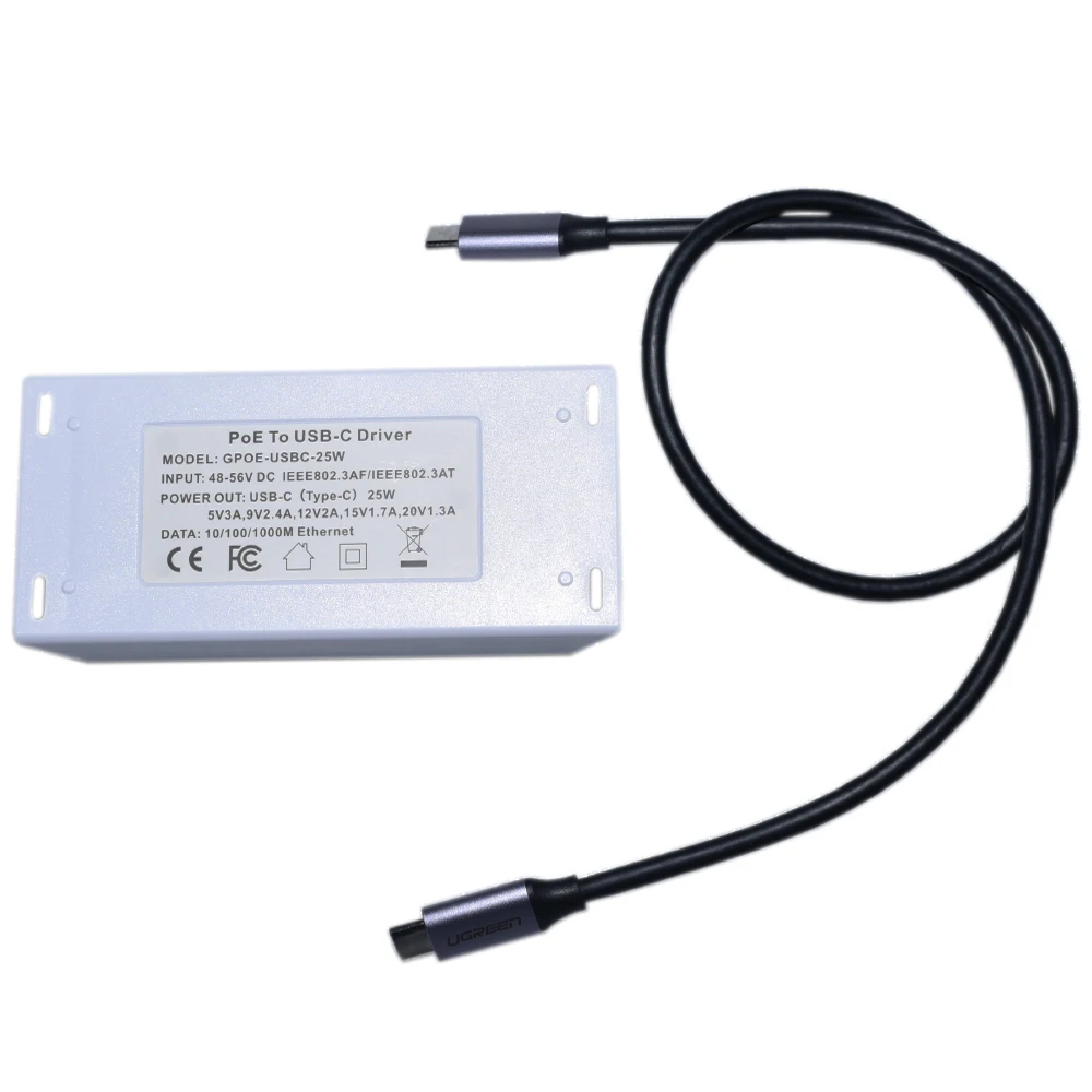 
Gigabit POE 802.3at PoE+ to USBC for Nest IQ Macbook Google Wifi Extend power for USB Type C device up to 100M with USBC Cable 