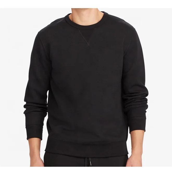 mens high quality crewneck soft fleece 100% Cotton long sleeve Double Knit pullover sweatshirts