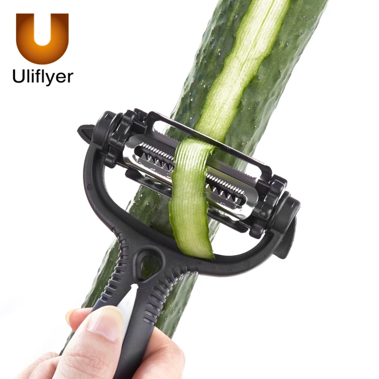 Stainless steel 3 In 1 multifunctional rotary vegetable zester industrial fruit peeler