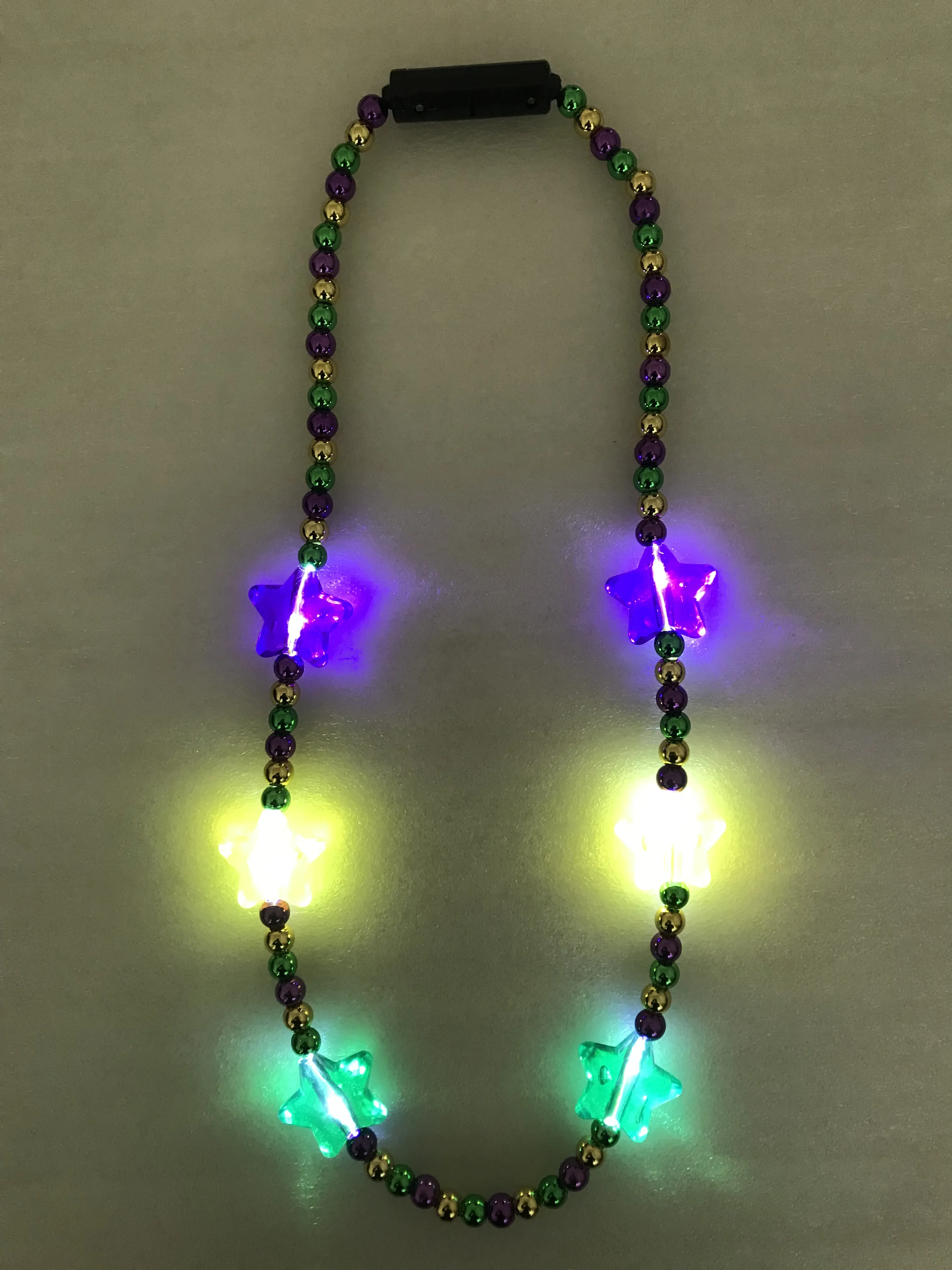 Hot Promotional LED Flashing Mardi Gras Bead Necklace Flashing Party Necklace LED Bead Necklace