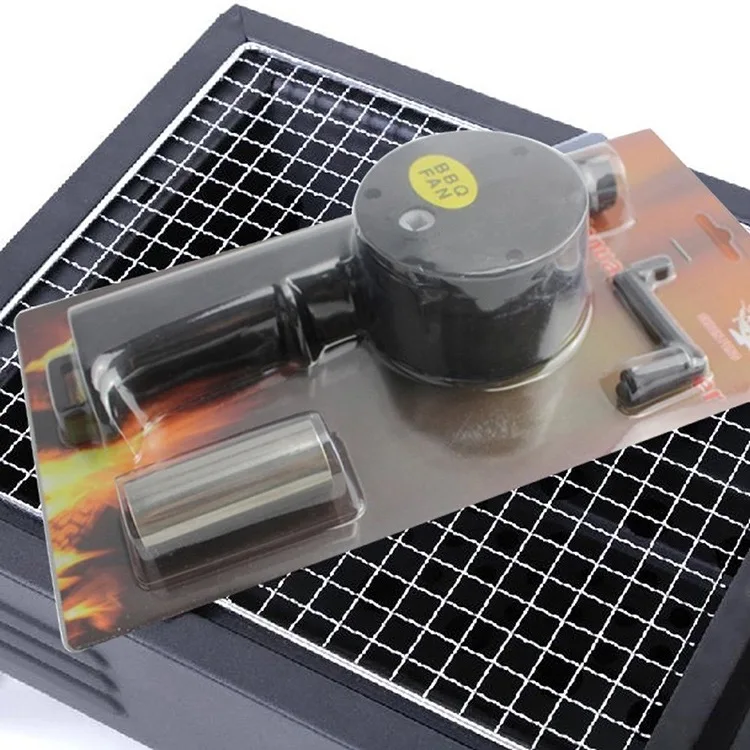 Black Stainless steel BBQ Fan BBQ Blowers with plastic handle
