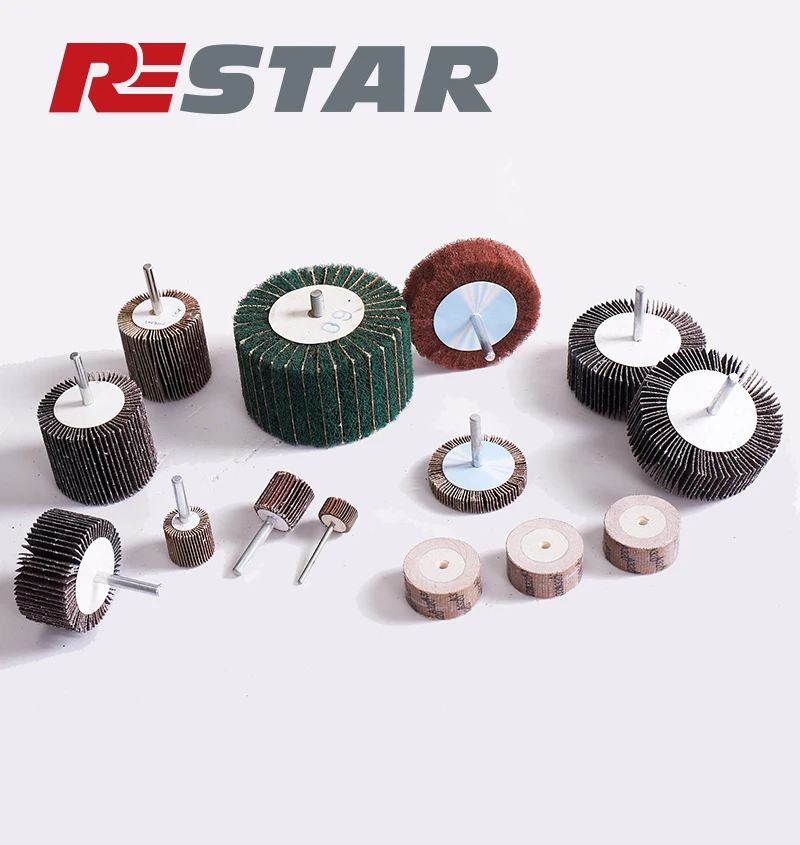 
Abrasive Cloth Flap Wheel with Mounted Steel Shank 