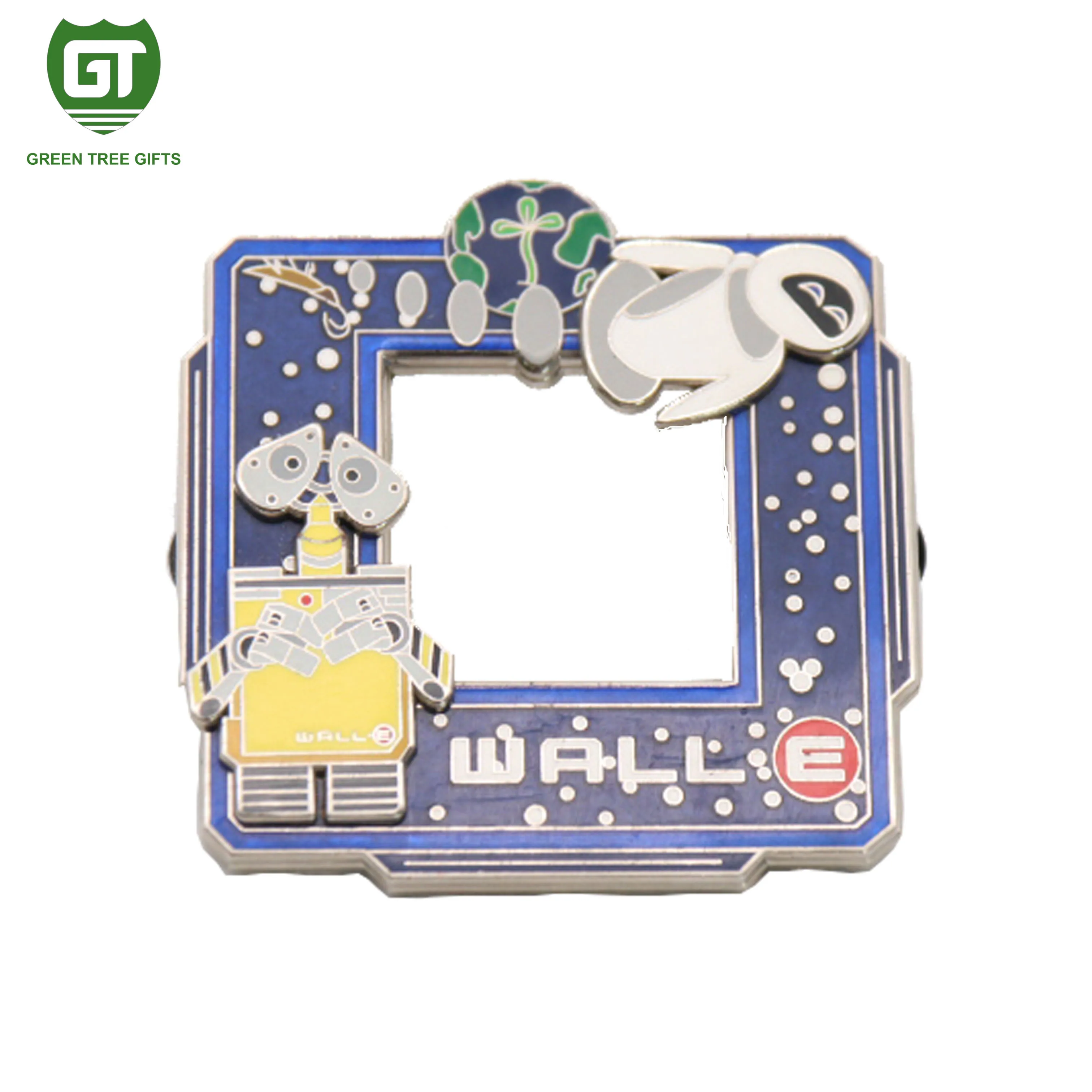 GreenTree custom photo frame 3D lapel pin on pin with rhinestone