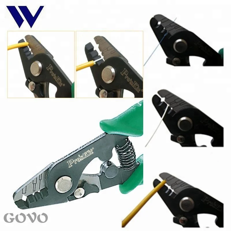Proskit 8PK-326 tri-hole optical fiber stripper fiber optic cable stripper