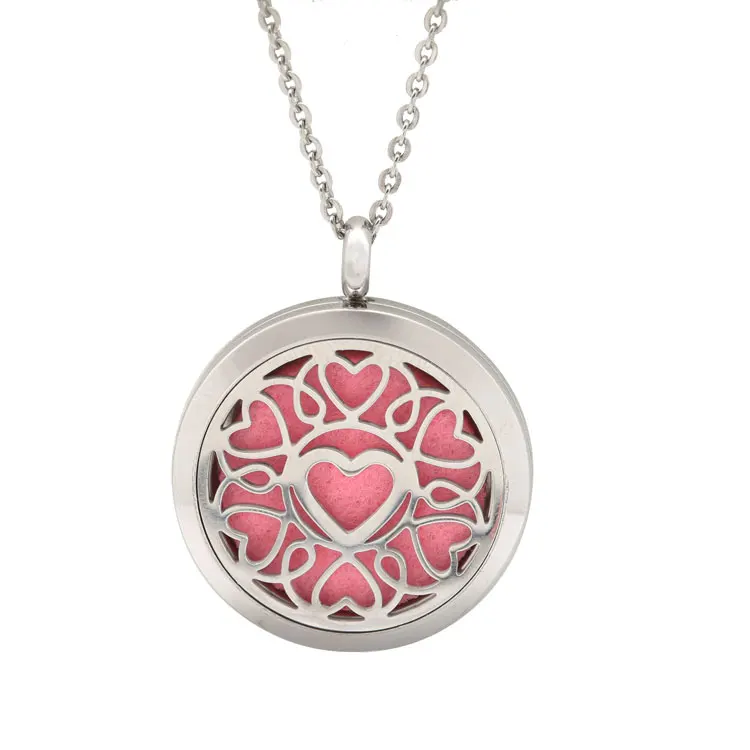 Aroma Diffuser Pendant,Aromatherapy Locket Necklace Jewelry,Stainless Steel Essential Oil Diffuser Necklace