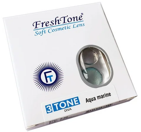 Цветные контактные линзы FreshTone Diva Aqua Marine 3 тона без