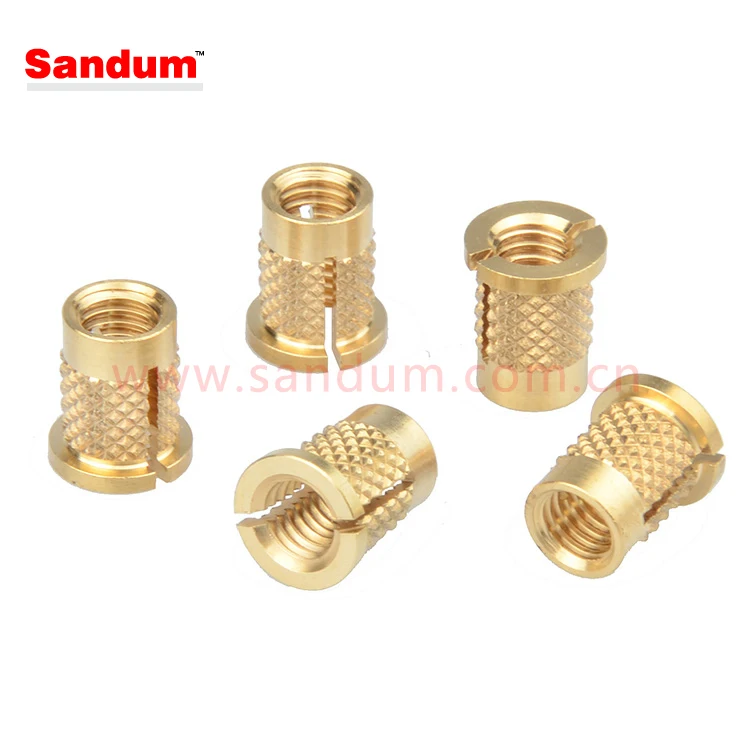 Threaded Slotted expansion insert nut for plastic brass
