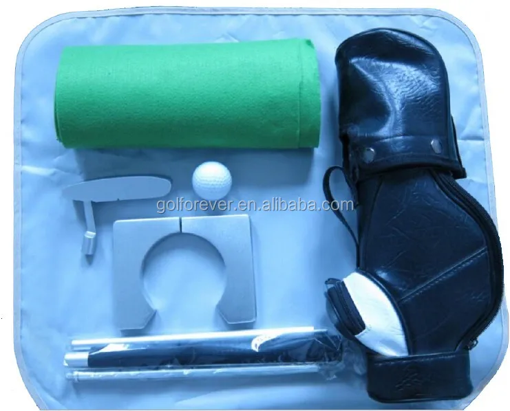 mini golf gift set putter carpet & miniature golf kit bag set putting mat