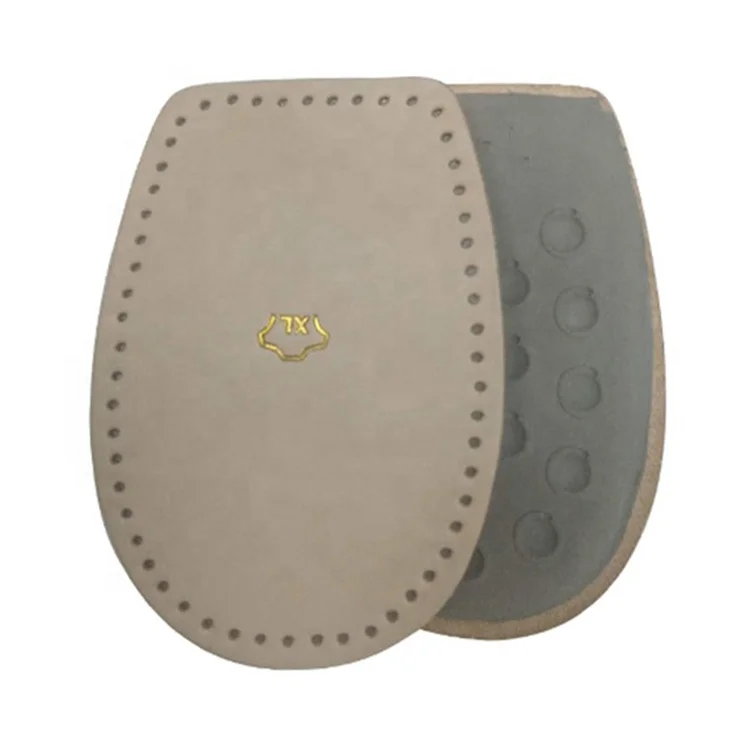 Custom Fitting Well Foot Thick Shock Absorption Heel Leather Insole With Latex Bottom