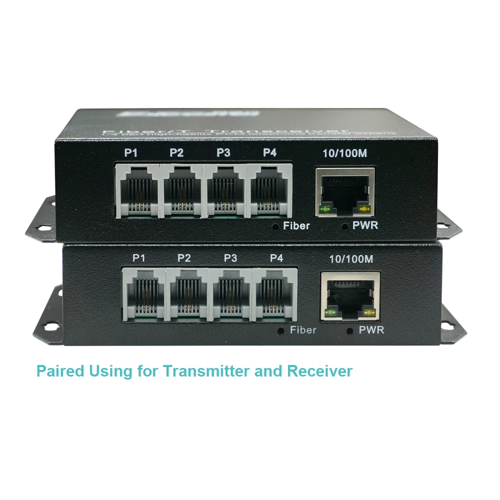 4 channels Telephone and 1 channel Ethernet Optical Fiber transceiver