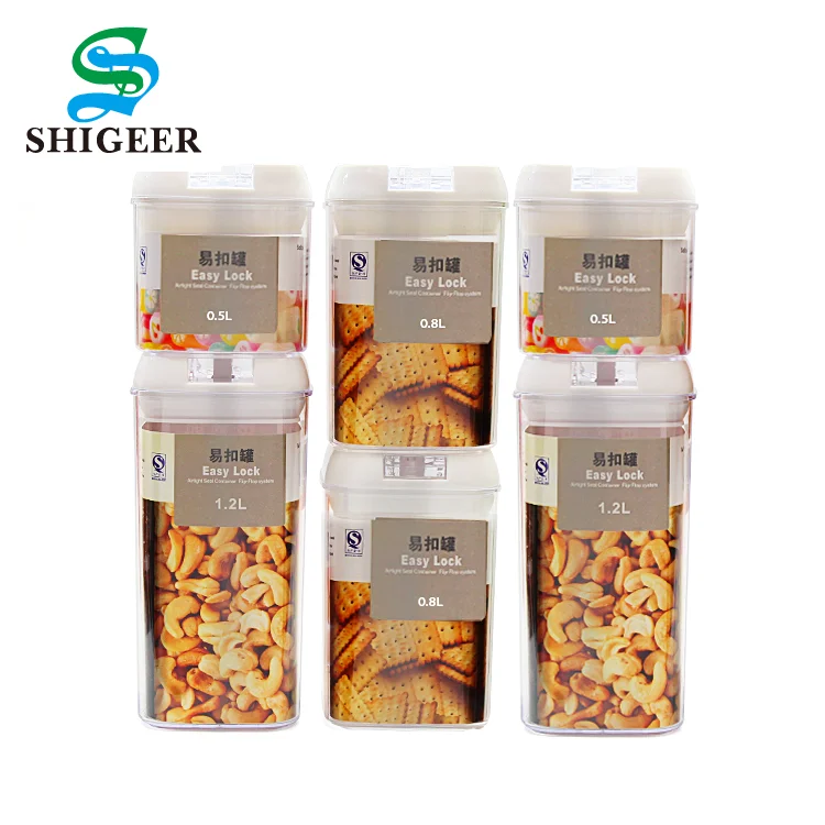 
Custom High Quality Airtight PP Plastic Food Storage Box Set Of 6 