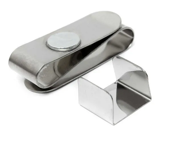 Portable Professional Magnetic Stainless Steel Chalk Holder Clip For Snooker/Billard Pool Cue