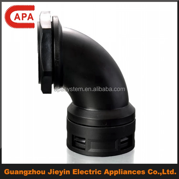 
90 angle elbow PA6 plastic connector for electrical hose pipe 