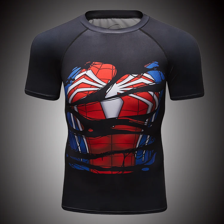 Guangzhou fengrui clothing superhero shirt cody lundin men sports clothes gym shirt