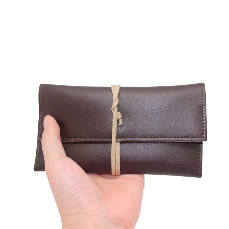 Newest generation leather tobacco pouch with cigarette rolling paper holder slot
