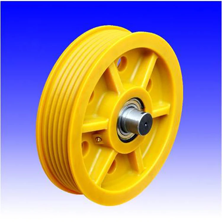 Passenger elevator traction sheave nylon pulley for elevator deflector
