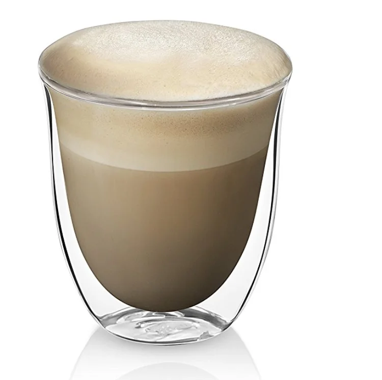 AIHPO05 Fancy Cheap Handmade Thermal Morden Custom Pyrex Clear Double Wall Glass 80ml Espresso Cups Mug without Handle