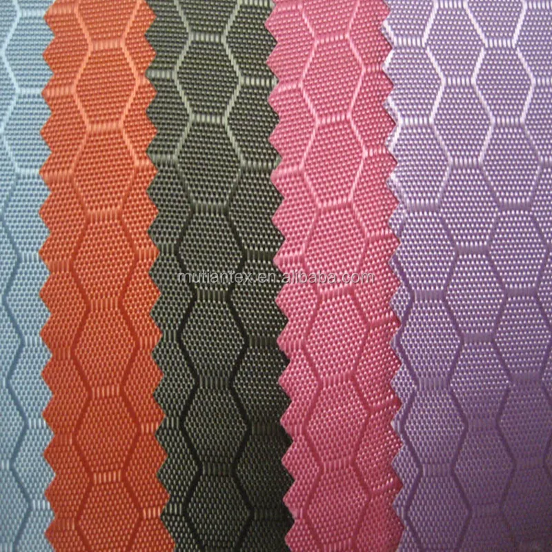 pvc coated 210D FDY polyester oxford fabric honeycomb ripstop plaid hexagon football pattern for bags