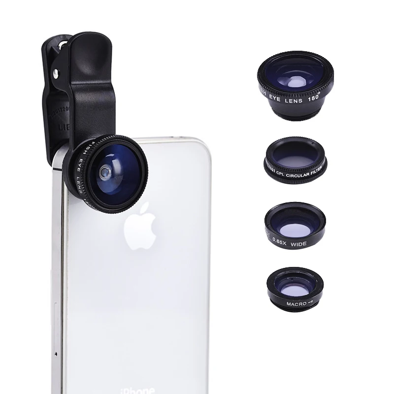 Extra Phone Camera Lenses 4 In 1 Camera Lens Kit For iPhone