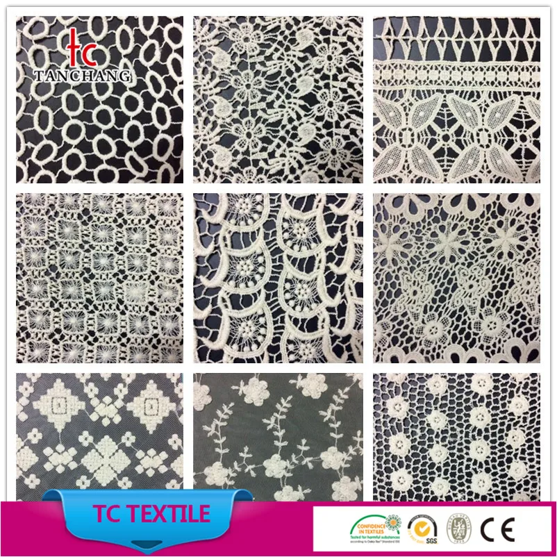 Guangzhou factory wholesale cotton guipure lace fabric for fancy lady dress SRMF02