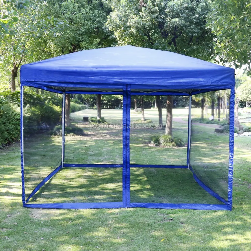 Outdoor Easy Pop Up Canopy Screen Party Tent with Mesh Side Walls 10 x 10 ft
