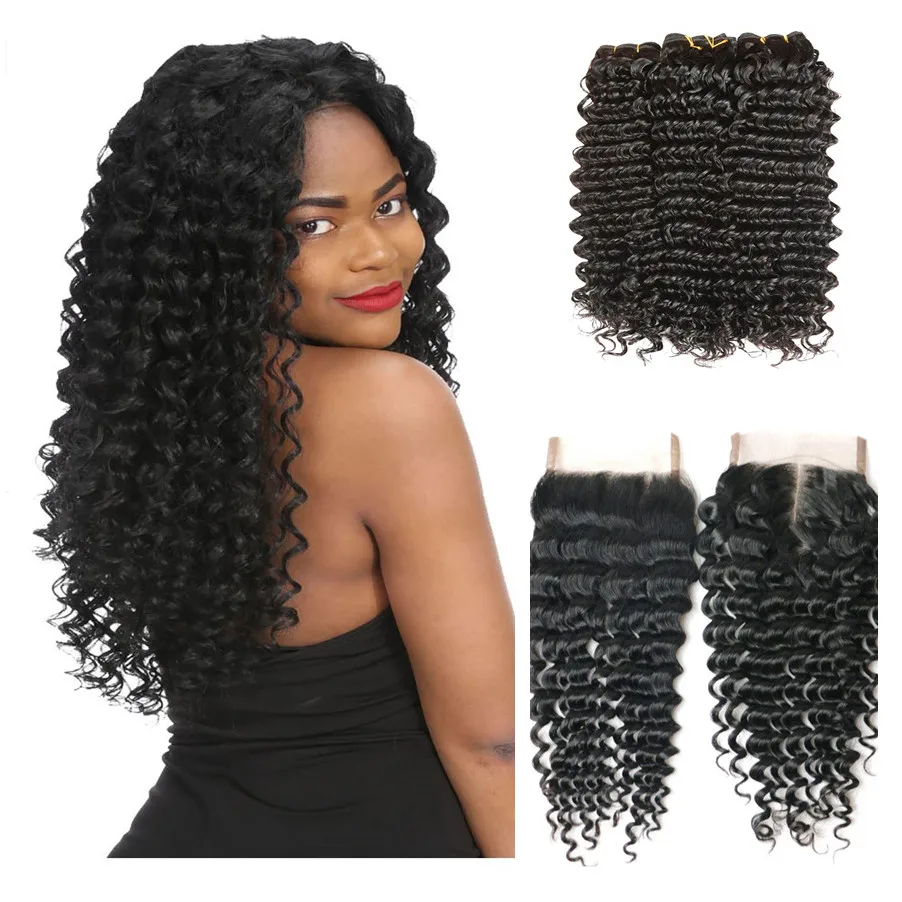 hot sale packet human hair with closure packet human hair blend grey human hair bundles with closure