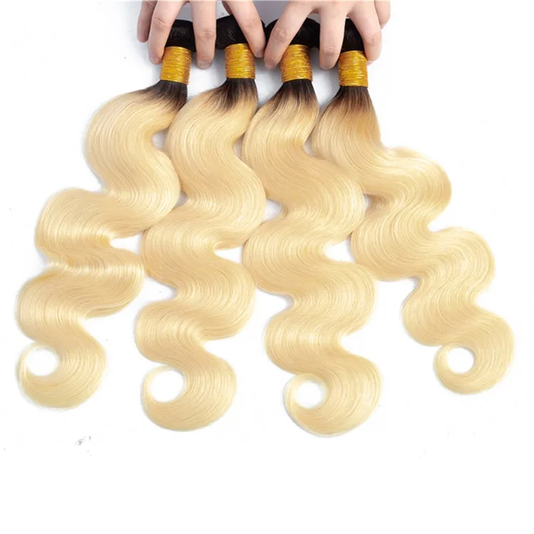 
1 Kilogram 10 bundle/pcs 100 percent Brazilian virgin remy human hair 1b/613 blonde ombre 10