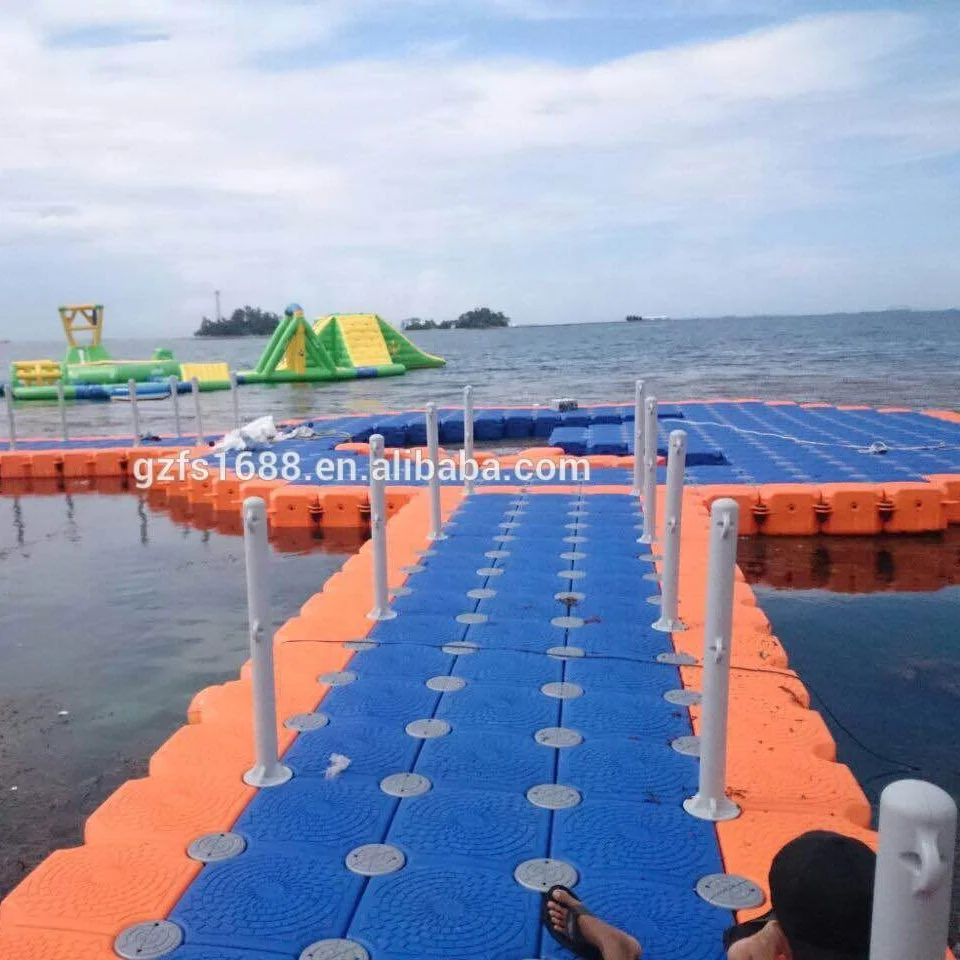 Environmental friendly floating bridge with handrails and decking