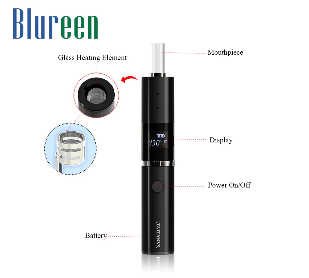 
Quite Popular T3 wax dry herb vaporizer glass tube vap mods vape 