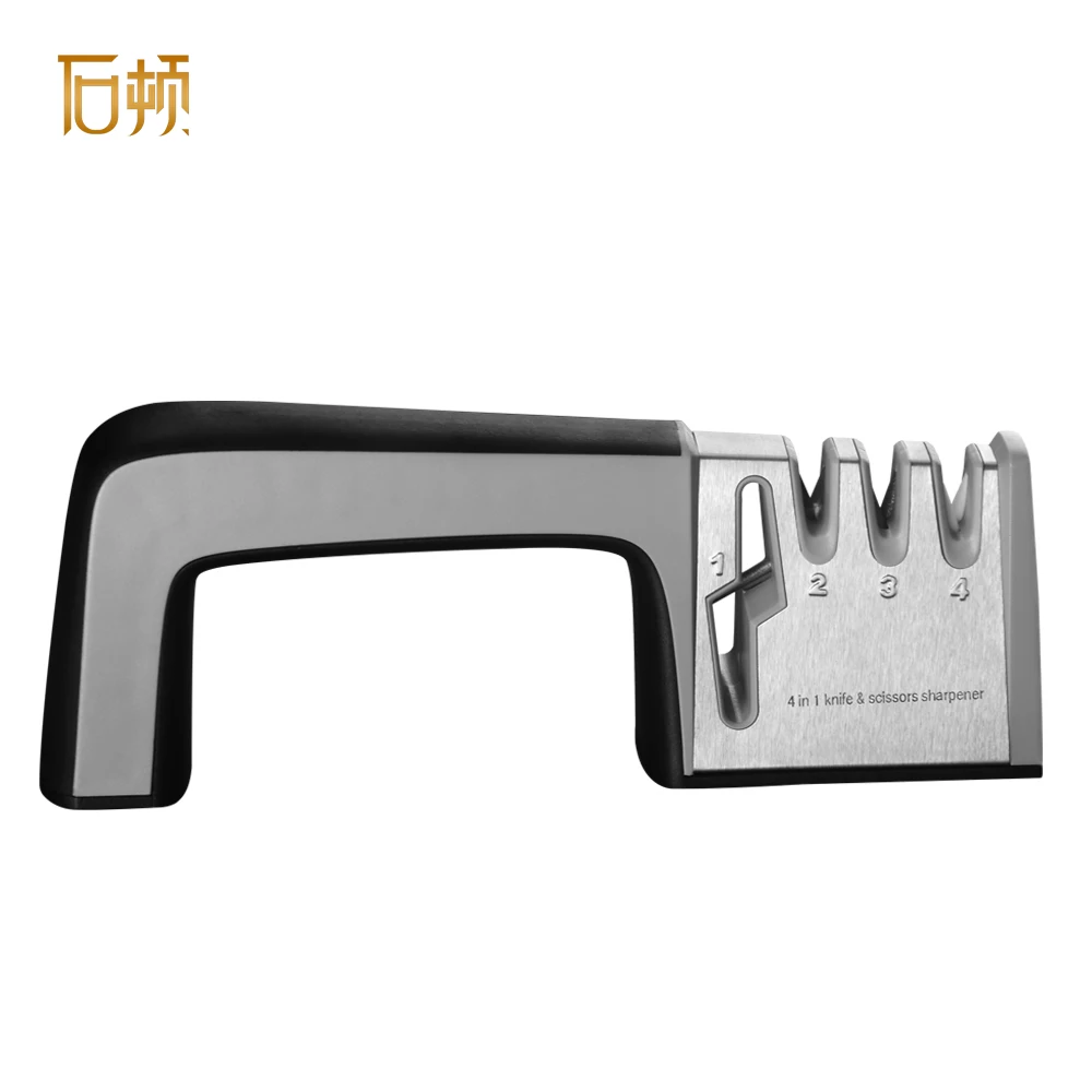 Многофункциональный инструмент для заточки ножниц, кухонная утварь из нержавеющей стали Delta 4 в 1, профессиональная точилка для ножей и ножниц
