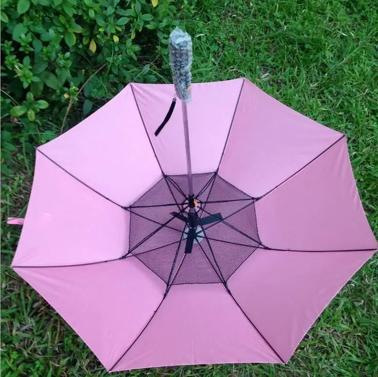 Male and female umbrellas with straight handle Creative umbrella belt fan
