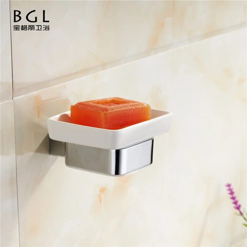 New Design Soap Dish 20839 Bathroom Accessories Zinc Alloy Chrome Soap holder Ceramic Soap Dish