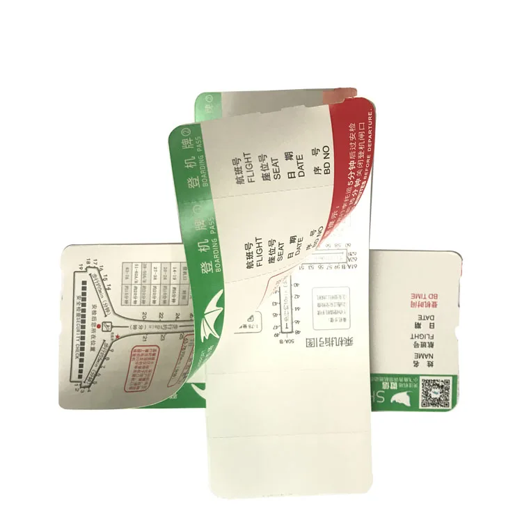 
Coated paper thermal paper boarding pass airline ticket printing 