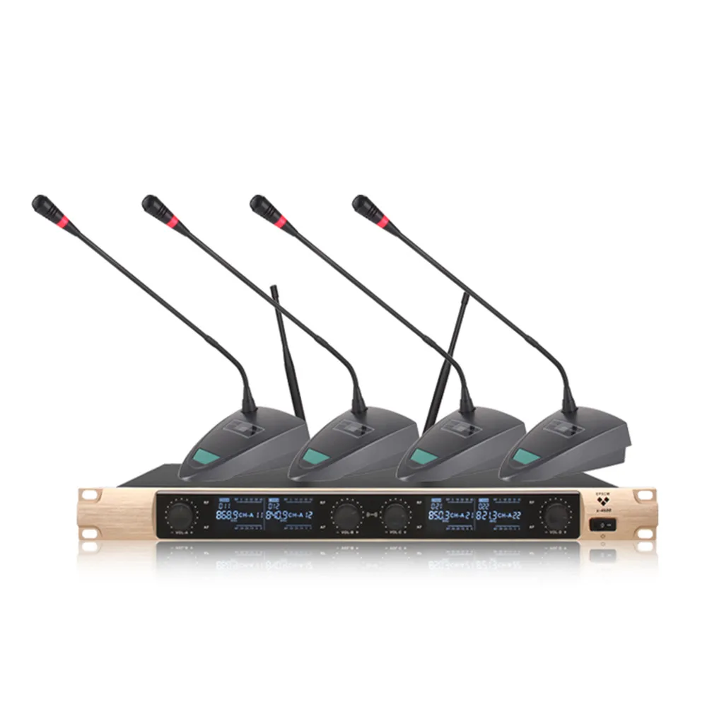 EPXCM/X-4600  ODM/OEM Professional 4 channel  handheld wireless moving coil microphone For Church  Home  Karaoke  Meeting