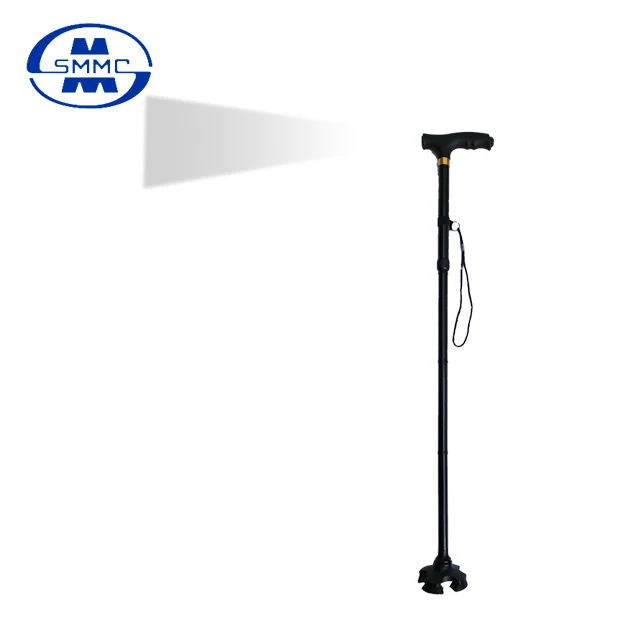 
5-section folding Aluminum Adjustable walking cane stick with rotatable tip for elderly 
