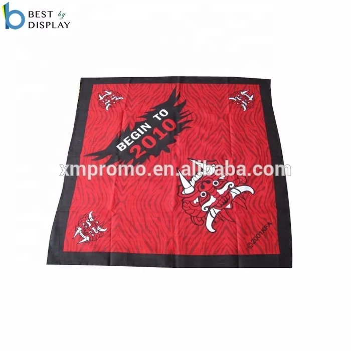 Fashion design screen printing multifunctional square custom cheap 100% cotton bandana