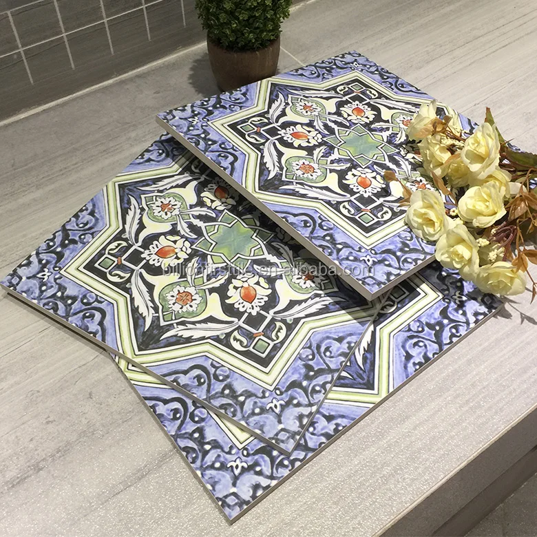 High quality custom bathroom modern ceramic wall tiles rustic matte porcelain 30x30cm floor flower tiles design