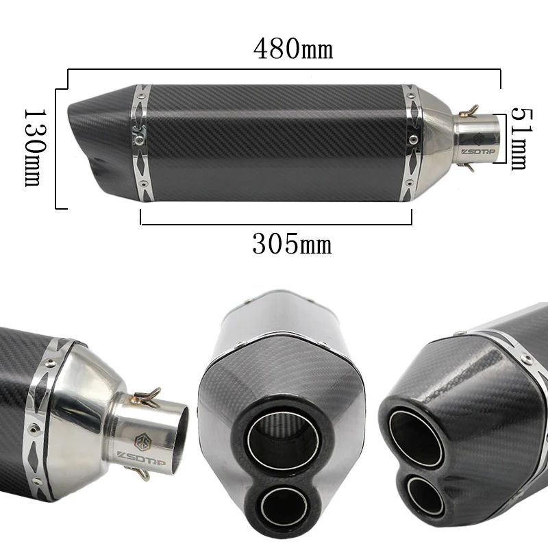 
Motorcycle Full Carbon Fiber Exhaust Modified Akrapovics Yoshimuras Exhaust Muffler Pipe For kawasakis CBR250 CB400 CB600 YZF 