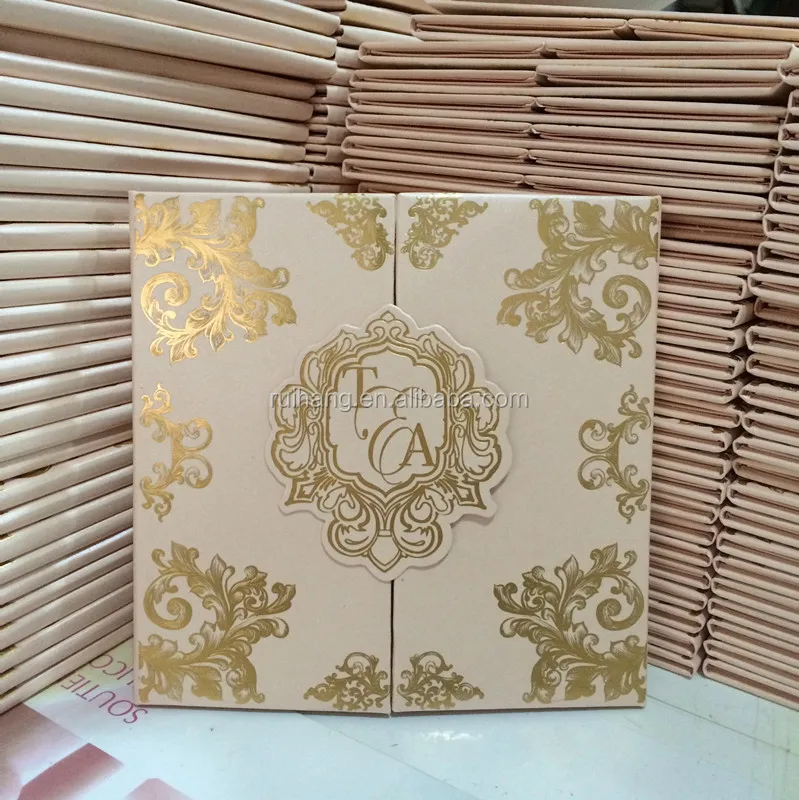 gorgeous hardcover fancy wedding invitation card design boxed