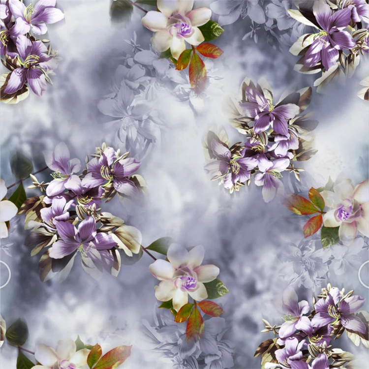 2019 spring 100% polyester 75d super soft escada digital printed fabric