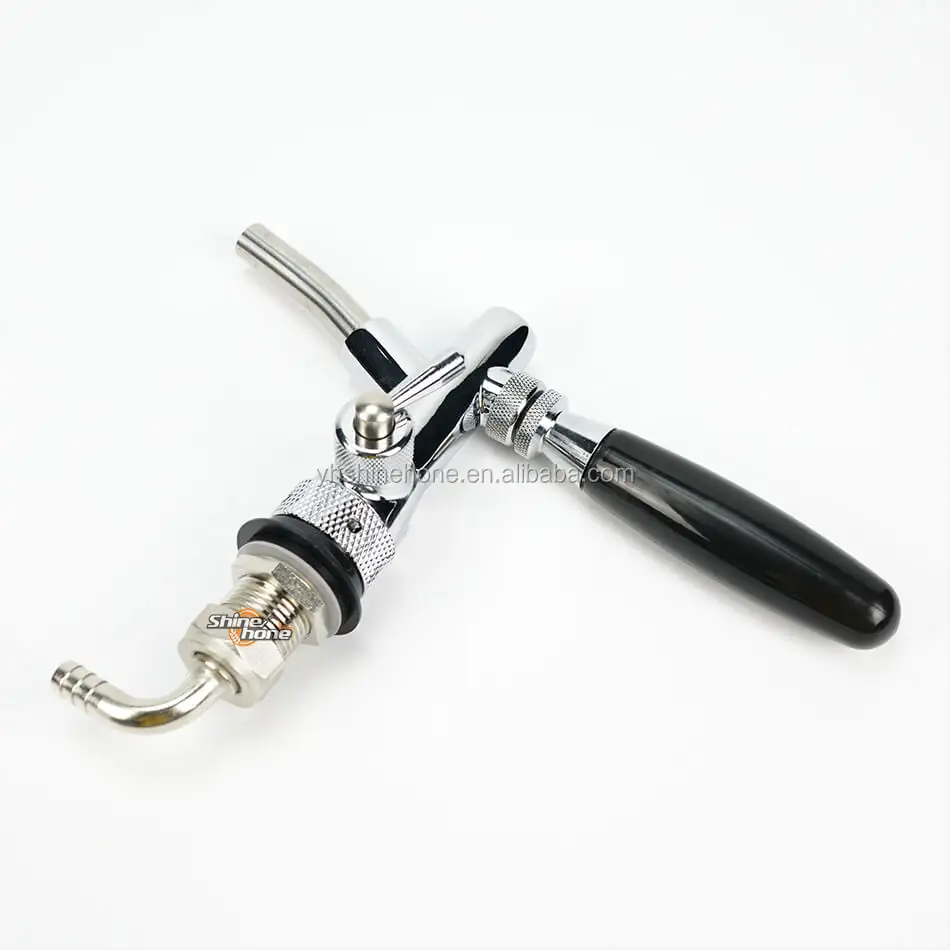 Chromed Draft Beer Taps Beer Faucet With Flow Controller Liquid Thread Ball Lock Disconnect For Homebrew Beer