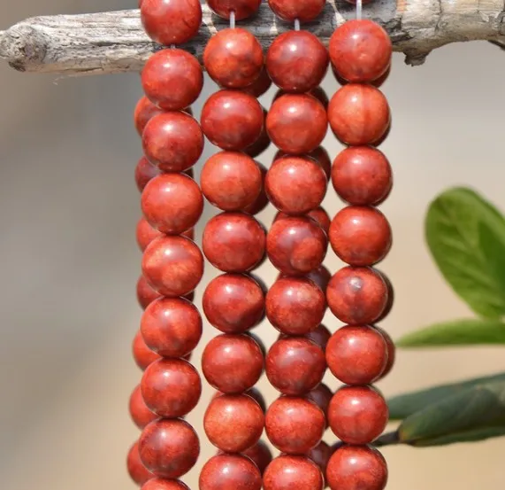 8mm Natural Loose Red Sponge Coral Beads For Wholesale