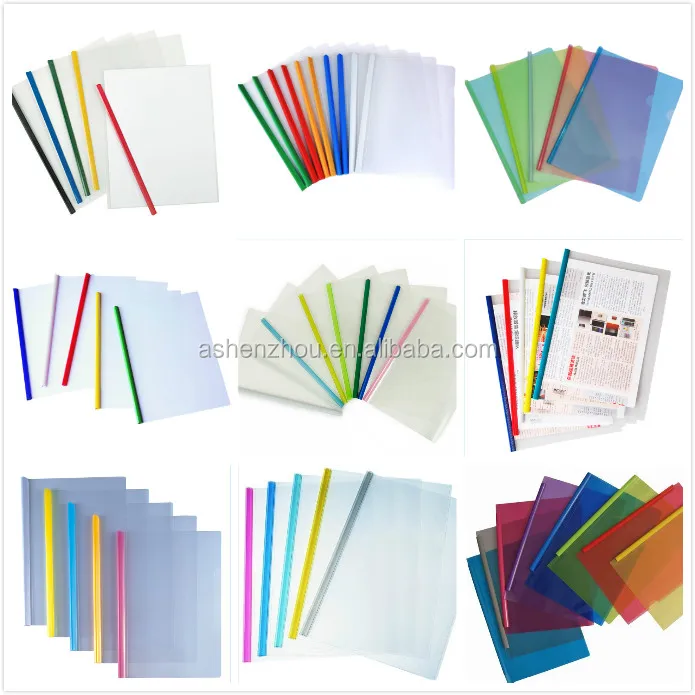Good price cheap custom clear folder transparent report cover paper cover A4 plastic PP PVC slide bar report file