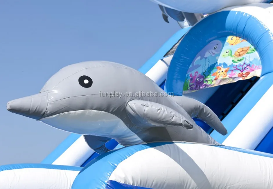 Hot sale inflatable  dolphin water slide Inflatable Jumping Bouncer Castle Slide