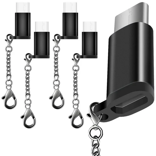 Micro USB Female to Type-C Male Connector For Cable with keychain