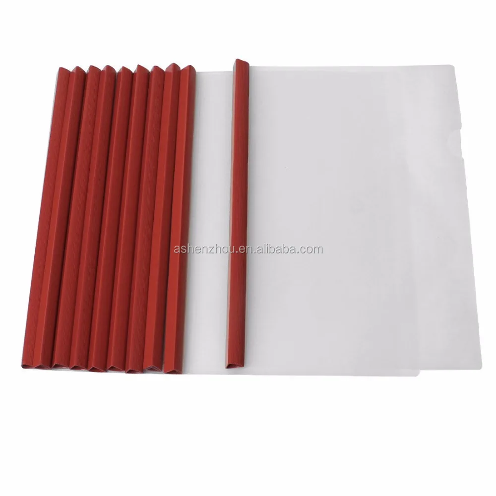 High quality custom logo printed A4 clear transparent spine bar file folder PVC sliding binder