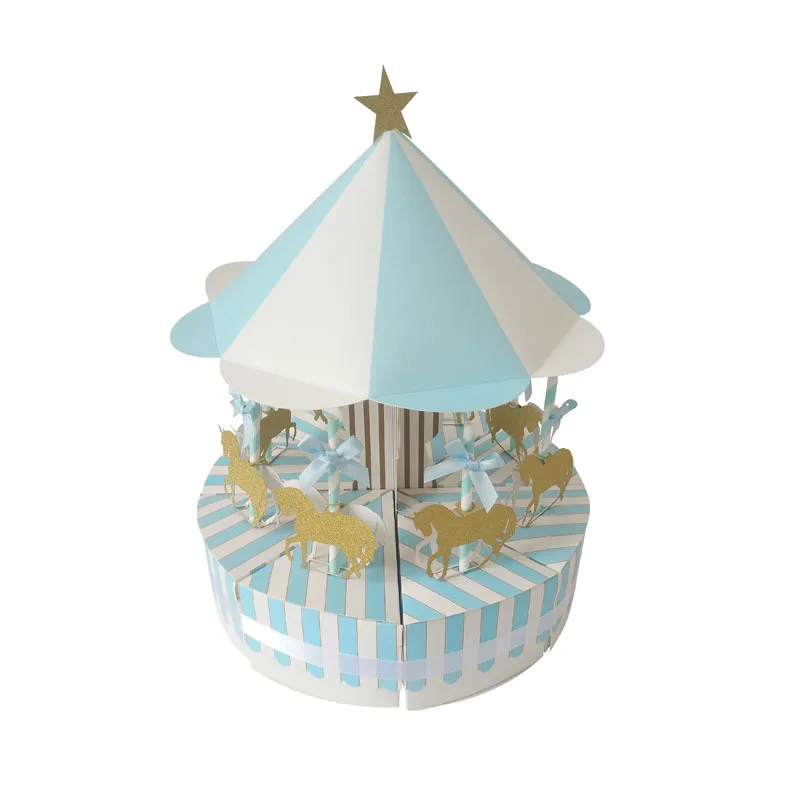 
Creative Babyshower Paper Candy Box merry go round Baby birthday Favors gift box 