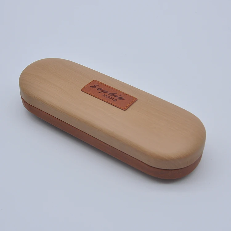 Wholesale high quality foldable wooden PU material spectacle case sunglasses for sale