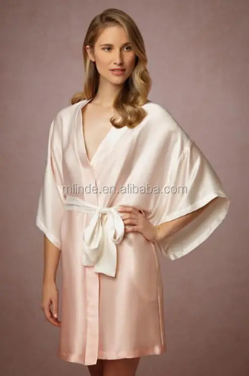 Cheap Fancy Kimono Bathrobe Elegant Bridesmaid Gift Cream High Quality Nightgown Weddings Party Night Wear Robes