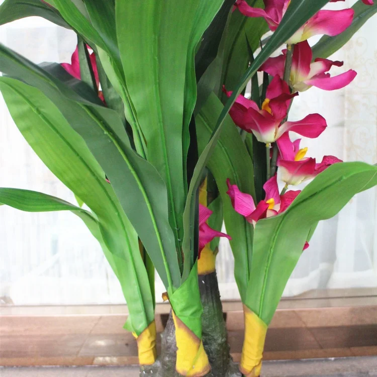 
155cm Tall Real Touch Latex Material Artificial Cymbidium Orchids Plants 